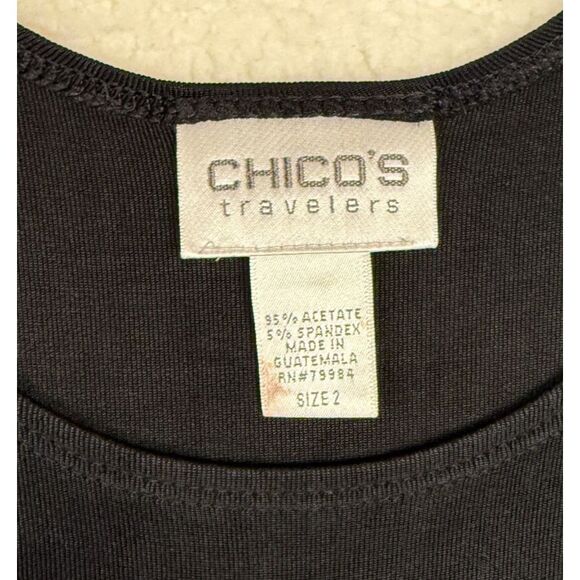CHICOS Tank Top Shirt Women 2 (L) Black Stretch Set of 3 Cruise Vacation - Picture 2 of 9